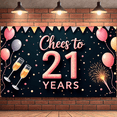thumbnail image 5 of Colorful Design 21st Birthday Banner Balloon Theme Celebration Decoration for Birthday Party Indoor Event, 5 of 9