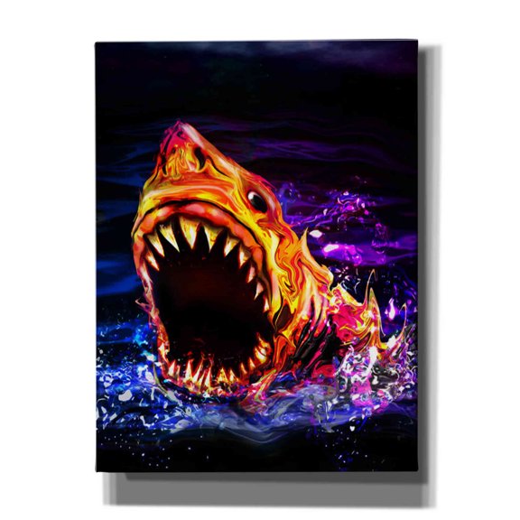 Epic Graffiti 'Great White' by Michael StewArt, Canvas Wall Art, 12"x16"