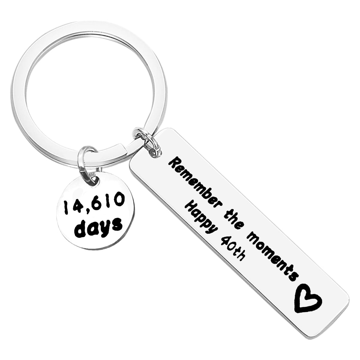 Happy Birthday Keychain Gift for Him Her 40th Birthday Keychain for