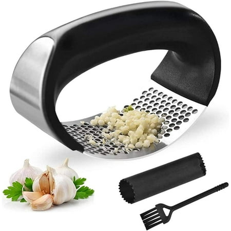 

Garlic Press Garlic Slicer Stainless Steel Manual Ginger Smasher Crusher Squeezer Slicer Kitchen Tools，Easy to use and cleaning