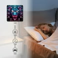 thumbnail image 4 of 10 Inch Wall Clock Battery Operated Silent Clock Decorative for Office, Kitchen, Outdoor, Living Room，Lion Animal Head Purple Blue Geometric Pattern Art Adorable, 4 of 4
