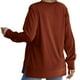 thumbnail image 5 of Camiseta de maestra/o,Blusa holgada de manga larga a cuadros para mujer, cuello redondo, camisa informal de poliéster para uso diario, sopatenor, 5 of 9
