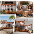 thumbnail image 5 of Maple Leaves Fall Outdoor Waterproof Pillow Covers, Thanksgiving Pumpkins Rustic Corn Retro Plaid Decorative Square Throw Pillowcase Sofa Cushion Sham for Patio/Couch/Chair, 24"x24" 2 Pack, 5 of 8