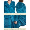 thumbnail image 4 of PAVILIA Women Hooded Plush Soft Robe | Fluffy Warm Fleece Sherpa Shaggy Bathrobe (S/M, Turquoise Blue), 4 of 7
