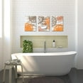 thumbnail image 4 of Hieng Orange Bathroom Wall Art 3 Pieces Dahlia Flower Prints Relax Relax Unwind Signs Rustic Wood Background and Artwork (only canvas), 4 of 6