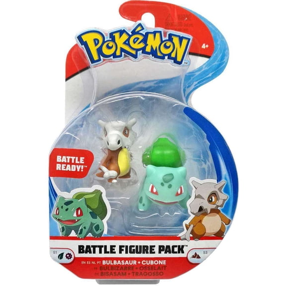 Pokemon 2" & 3" Bulbasaur & Cubone Action Figure Collectible Set