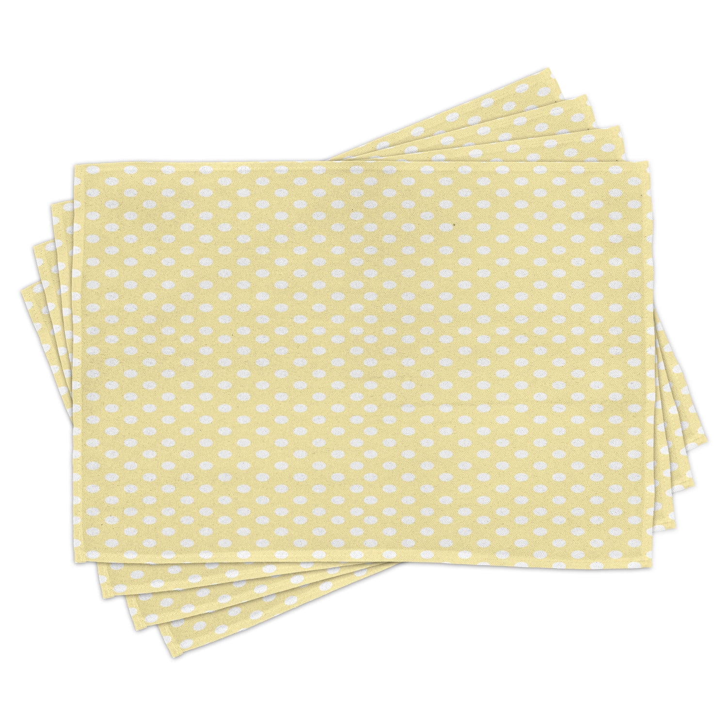 Polka Dots Placemats Set of 4 Nostalgic Pastel Polka Dots in Never