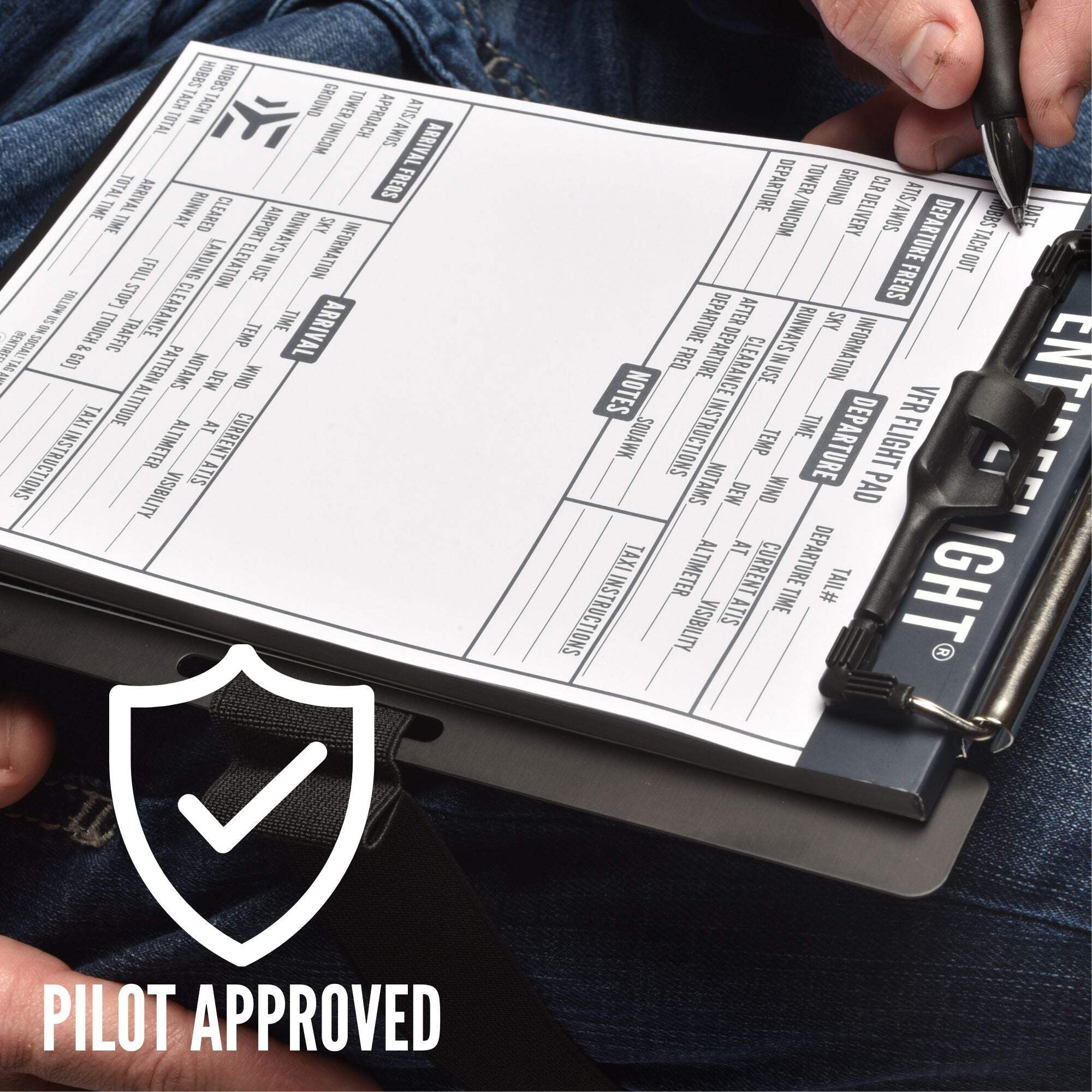 EntireFlight Pilot Knee Board Notepads with 50-Page Pre-Structured Sheets, 3 Pack