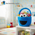 thumbnail image 4 of Sesame Street Cookie Monster Plush Easter Basket (1 Pack) – Blue Soft Plush Toy & Stationery Holder with Bonus LaPrima Morceau Bonbon, 4 of 6