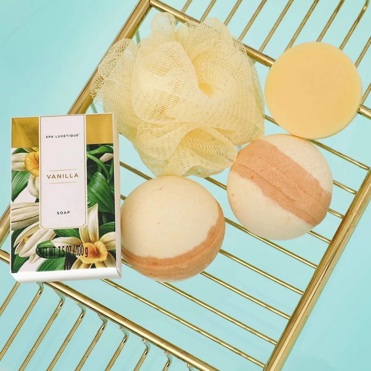 Spa Luxetique Gift Sets for Women - 15 Pcs Vanilla Scent Birthday Mothers Day Gifts for Mom Bath Baskets for Her