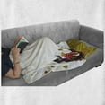 thumbnail image 6 of Turkey Soft Flannel Fleece Throw Blanket, Happy Pilgrim Poultry Animal with a Giant Pumpkin on Green Hills of the Farmland, Cozy Plush for Indoor and Outdoor Use, 50" x 70", Multicolor, by Ambesonne, 6 of 6