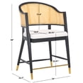 thumbnail image 3 of SAFAVIEH Couture Rogue Square Mid Back Counter Stool, Black/Natural, 3 of 13