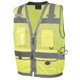 thumbnail image 1 of Pioneer Surveyor Chaleco de seguridad para hombres - Neón reflectante de alta visibilidad Cuello acolchado de malla fresca 11 bolsillos Cremallera 2 cintas - Naranja o amarillo/verde, 1 of 1