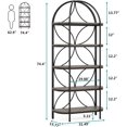 thumbnail image 3 of Tribesigns 74.4 Inches Tall Etagere Bookcase, 5 Tiers Arched Freestanding Bookshelf, Gray, 3 of 5