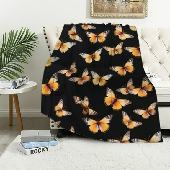BCIIG Monarch Butterfly Throw Blanket Lightweight Blanket Flannel Blanket Bed Blanket for Men Women   40x50in