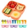 thumbnail image 2 of 4 Pack Snack Box Containers Set, Reusable 4 Compartment Lunchable Container, Divided Lunch Box Meal Prep Containers for Travel, Work, School, 2 of 8