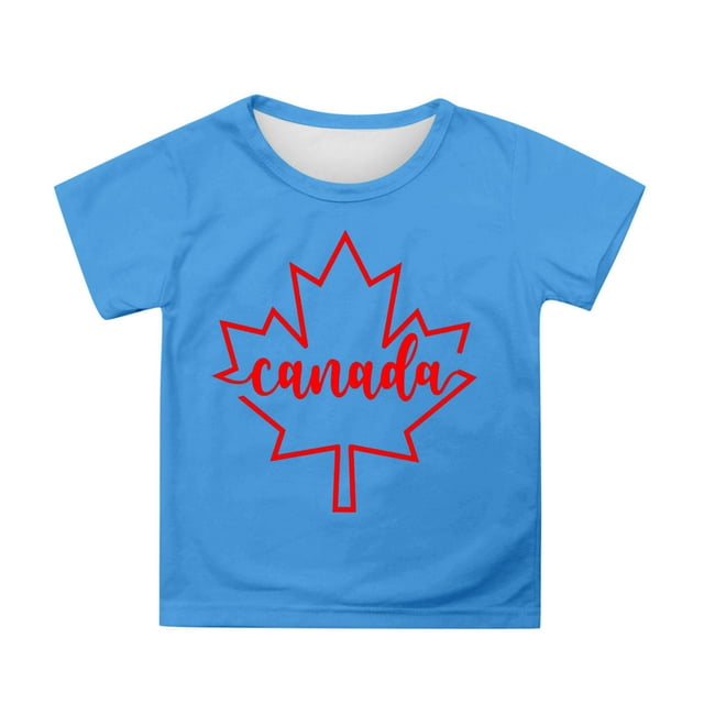 XDZJLR Tee-Shirt Fille Manches Courtes Été Col Rond Coupe Décontractée Basique Bleu Ciel 3-4 Ans