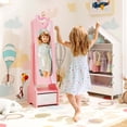 thumbnail image 4 of Costway Kids Vanity Set Princess Makeup Dressing Table & Chair Set with Kids Jewelry Armoire Pink, 4 of 9