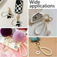 thumbnail image 5 of 6Pcs 6 Style Glass Pearl Phone Chain Pearl Beaded Phone Lanyard with Bowknot Stars Heart Flower Charms Phone Wrist Strap Bracelet Keychain Cell Phone, 5 of 5
