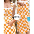 thumbnail image 5 of Overalls for Women Loose Fit Jumpsuits Fashion Checkered Straight Leg Pants Stretch Bib Coveralls, 5 of 9