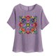 thumbnail image 1 of Camiseta de Mujer Camiseta de Manga Corta Impresión Casual Raglan Suelto de Lino Top Blusas, Cuello de la Tripulación, 1 of 4