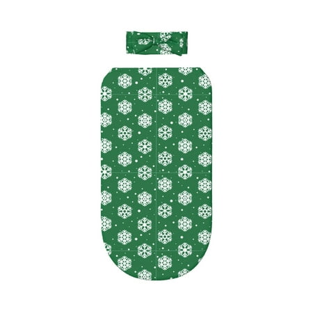 

Lafuoo Snowflake Pattern 0-6 Months Newborn Swaddle Bag Headband Set for Girls Clothes Baby Care Products
