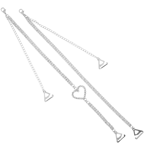 ETHZZLE 1 Pair Rhinestone Straps For Dresses Metal Comfortable Fit Underwear Accessory