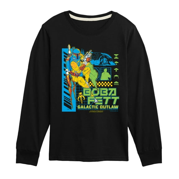 Star Wars - Dark Digital Boba Fett - Toddler And Youth Long Sleeve Tee