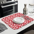thumbnail image 3 of Red Christmas Snowman Pattern Dish Drying Mat for Kitchen 1 Pack, Ultra Absorbent Microfiber Dishes Drainer Mats,16x18in(41x46cm), 3 of 6