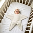 thumbnail image 5 of Dakiuu Soft Star Crochet Newborn Swaddle Knitted Baby Wrap with Button Gift for Infant 0‑6 Months 65cm/25.6", 5 of 7