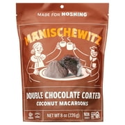 Manishewitz Mehadrin, Double Chocolate Coated Coconut Macaroons 8oz, Resealable Bag, Dairy Free, Gluten Free, Kosher (including Passover)