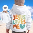 thumbnail image 2 of MIASHUI Sweat à Capuche pour Filles, Imprimé Alphabet, Manches Longues, Blanc, 6-8 Ans, 2 of 5