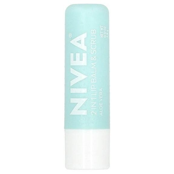 Nivea 2in1 Lip Balm & Scrub Super Soft Lips, Aloe Vera   Vitamin E, 0.17 oz (4.8 g)