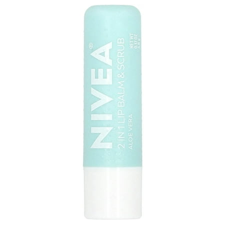 Nivea 2in1 Lip Balm & Scrub Super Soft Lips, Aloe Vera + Vitamin E, 0.17 oz (4.8 g)