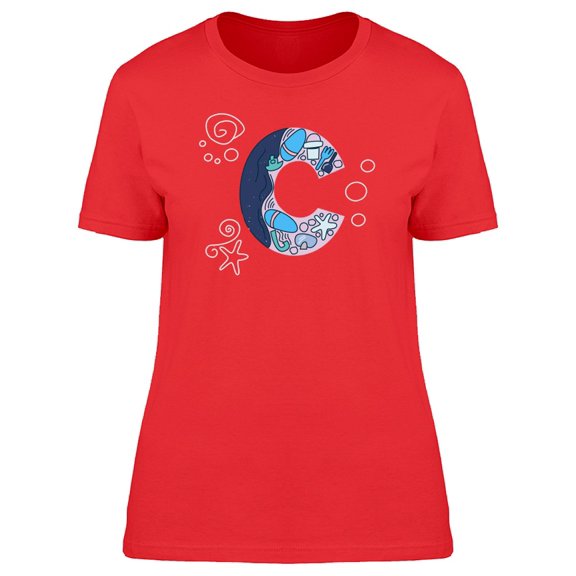 Sea Life Letter C Tee Women's -Image by Shutterstock