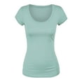 thumbnail image 5 of Essential Basic Scoop Neck Short Sleeve Tee Women Basic Tshirt - Value Pk Deal, Junior to Plus Sizes, 5 of 5