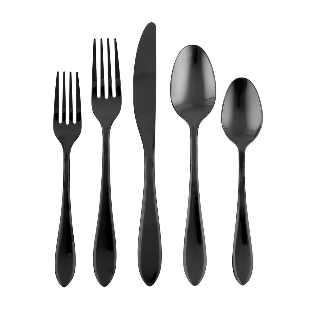 Cambridge Silversmiths Stockton Black Mirror 20Piece Flatware Set