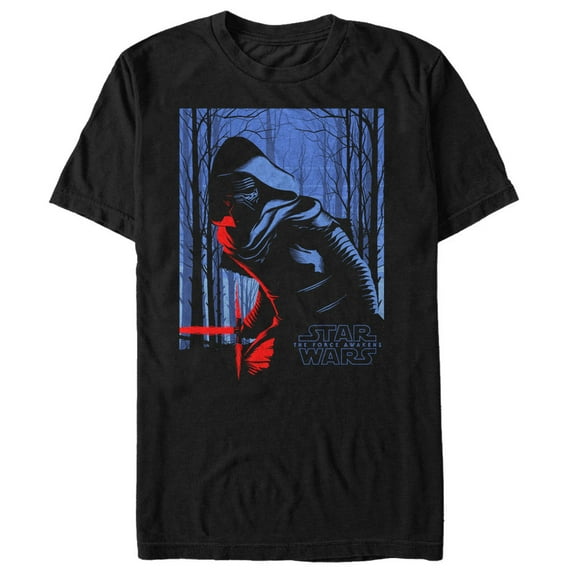 Men's Star Wars The Force Awakens Kylo Ren in the Woods Graphic Tee Black Medium