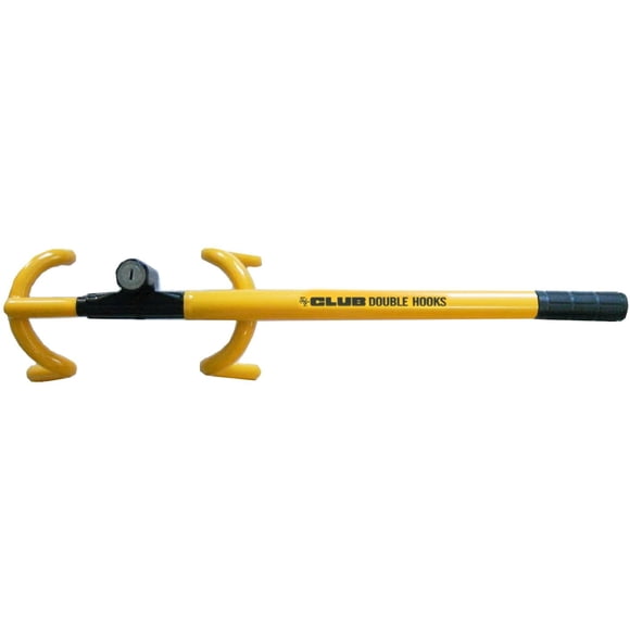 Winner The Club 3000 Twin Hooks Steering Wheel Anti-Theft Lock, Yellow