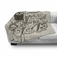 thumbnail image 3 of Pumpkin Spice Soft Flannel Fleece Throw Blanket, Everything Nice Lettering Calligraphy Delicious Thanksgiving, Cozy Plush for Indoor and Outdoor Use, 70" x 90", Champagne and Dark Taupe, by Ambesonne, 3 of 6