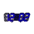 thumbnail image 1 of Reloj de pared LED 3D minimalista con alarma para el hogar, la sala de estar y la oficina, con fuente negra y letras azules., 1 of 5