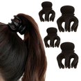thumbnail image 1 of 4 piezas de pinzas para el cabello clip mediano cabeza trasera femenina clip de garra de tiburón cola de caballo alta clip de artefacto fijo cubierta de la cabeza damas niñas accesorios de peinado dia, 1 of 5
