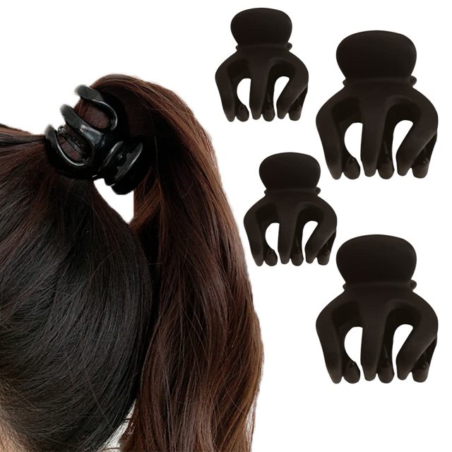 4 piezas de pinzas para el cabello clip mediano cabeza trasera femenina clip de garra de tiburón cola de caballo alta clip de artefacto fijo cubierta de la cabeza damas niñas accesorios de peinado dia
