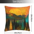 thumbnail image 6 of Forest Trees Painting Throw Pillow Case Square Cushion Cover Home Decorative Sofa Armchair Bedroom Livingroom Standard Mountain Forest Sunrise Sunset Pillowcase 18 X 18 Inch, 6 of 6