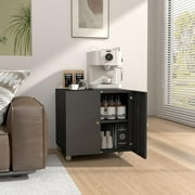 Marcree Modern Durable Metal Printer Stand with Storage, Small Rolling Workstation for Home Office
