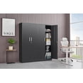 thumbnail image 2 of Metal Storage Cabinet with Adjustable Shelves, Garage Cabinet with 2 Lockable Doors, Garage Storage Cabinet, Kitchen Pantry Cabinet - 71'H, Black, 2 of 18