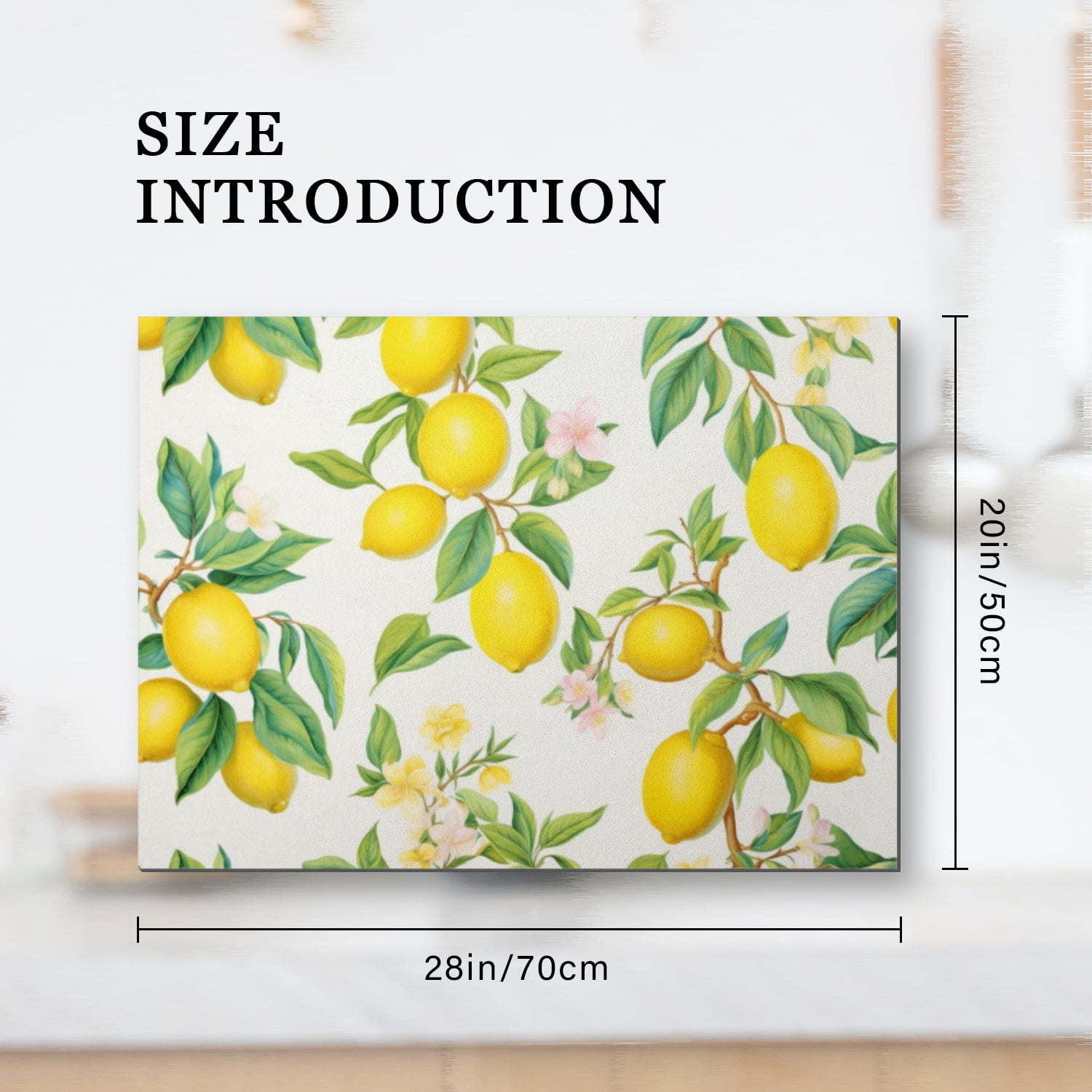 Kitchen Stove Cover, Lemon With Flowers, Premium Glass Countertop Protector, Glass Induction Cooktop Protector mat, Non-slip Foldable Decoration pad, RV Stove Cover (28×20 Inch)