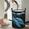 thumbnail image 4 of Picia Ocean Turtle Large Laundry Basket, Waterproof, Freestanding Laundry Hamper, Collapsible Tall Clothes Hamper with Extended Handles-Small, 4 of 8