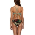 thumbnail image 6 of Sociala High Neck Bikini Top Floral Swimsuits Two Piece Bathing Suits Triangle Bottoms for Women, 6 of 6