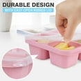 thumbnail image 5 of Hiroekza Bento Lunch Box - Wheat Straw 4 Compartment Food Storage Container with Transparent Lid for Adults & Women Men, Microwave-Safe, Eco-Friendly, 8.27x2.36x2.17in Pink, 5 of 6